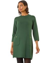 Roman - Patch Pocket Knit Dress - Lyst