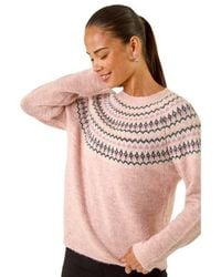 Roman - Petite Metallic Fairisle Jumper - Lyst