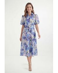 Wallis - Petite Floral Burn Out Shirt Dress - Lyst