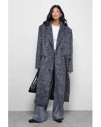 Warehouse - Wool Look Structured Shoulder Coat - Lyst