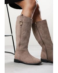 Where's That From - Karella Knee High Riding Boot With Hardware Detail - Lyst