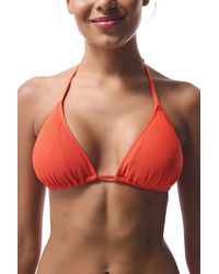 Penti - Solid Ribbed Triangle Halter Bikini Top - Lyst