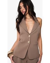 Boohoo - Tailored Halterneck Woven Waistcoat - Lyst