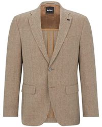 BOSS - Herringbone Patterned Flap Pocket Blazer - Lyst