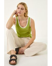 Roman - Cotton Ric Rac Trim Vest - Lyst