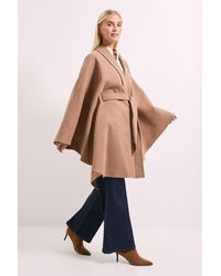 PRINCIPLES - Double Faced Belted Cape Coat - Lyst