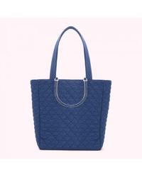 Lulu Guinness - Navy Quilted Lips Lyra Tote Bag Leather - Lyst