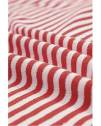 Azura Exchange - Feuriger Roter Pullover Mit Kontrastbesatz Und Gestreiften Abfall-Schultern - Lyst