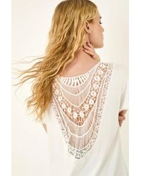 Roman - Lace Back Jersey Stretch Top - Lyst