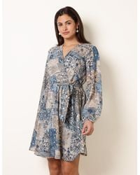 Blue Vanilla - Foil Patchwork Mini Dress - Lyst