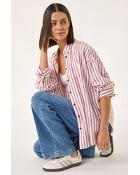 Roman - Stripe Print Button Blouse - Lyst