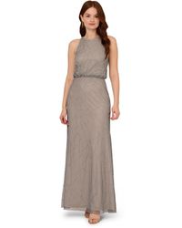 Adrianna Papell - Bead Halter Blouson Dress - Lyst