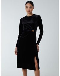 Blue Vanilla - High Neck With Keyhole Detail & Long Sleeve Dress - Lyst
