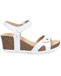 Panama Jack - Damen-Sandalen „Julia B1“ Aus Weißem Leder Mit Keilabsatz - Lyst