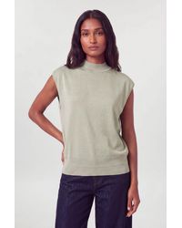 Karen Millen - Slinky Drape High Neck Knitted Tank Top - Lyst