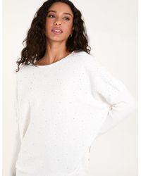 Blue Vanilla - Diamante Batwing Jumper - Lyst