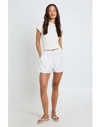 Boohoo - Tall Linen Look Tie Side Shorts - Lyst