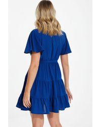 Quiz - Royal Blue Wrap Skater Dress - Lyst