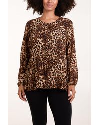 Blue Vanilla - Leopard Print Pleated Top - Lyst