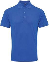 PREMIER - Coolchecker Plus Pique Polo With Coolplus (Royal) - Lyst