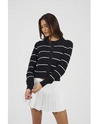 Brave Soul - Striped Fisherman Knit Cardigan - Lyst