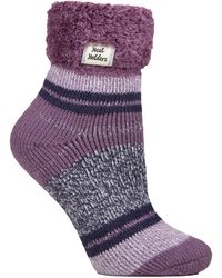 Heat Holders - Ladies Stripe Lounge Socks With Lure - Lyst
