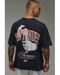 BoohooMAN - Active Boxing Washed Oversized T-Shirt - Lyst