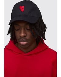 BoohooMAN - Heart Embroidered Cap - Lyst