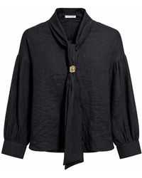 MixRay - V-Neck Tie Detail Blouse - Lyst