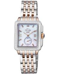Gv2 - Bari Swiss Quartz Mother Of Pearl Dial Diamonds Two-Tone Rose & Stainless Steel Watch - Lyst