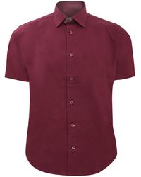 Russell - Collection Short Sleeve Easy Care Fitted Shirt (Port) - Lyst
