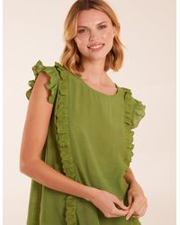 Blue Vanilla - Button Back Frill Top - Lyst
