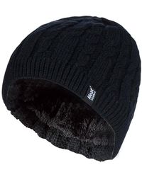 Heat Holders - Ribbed Cable Knit Fleece Lined Thermal Knitted Beanie Hat - Lyst