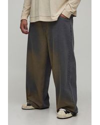 BoohooMAN - Plus Extreme Sun Bleached Wash Baggy Jeans - Lyst