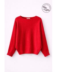 MixRay - Oversized Boat Neck Ribbed Knit Sweater - Lyst
