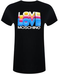 Love Moschino - Love Layered Logo T-Shirt Cotton - Lyst