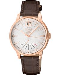 Gv2 - Rovescio Iprg Case, Dial With Embossed Texture, Genuine Italian Handmade Leather Strap - Lyst