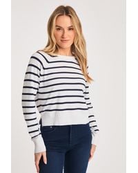 French Connection - Off Crew Neck Long Sleeve Striped Knit Jumper - Lyst