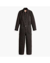 Levi's - Levi's Iconic Collared Neck Long Sleeve Solid Patterned Jumpsuit - Lyst