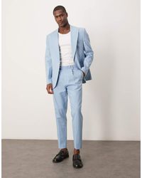 ASOS - Linen Blend Tapered Suit Chino Trousers - Lyst