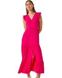 Roman - Crinkle Tiered Frill Maxi Dress - Lyst