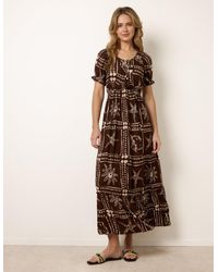 Blue Vanilla - Starfish Print Tie Front Maxi Dress - Lyst