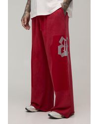 BoohooMAN - Tall Extreme Wide Leg Embellished Washed Loopback Jogger - Lyst
