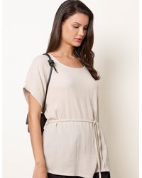 Blue Vanilla - Belted Wide Sleeve Top - Lyst