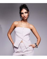 Kaiia - Exclusive Tailored Bandeau Split Front Top Co-Ord - Lyst
