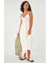 Roman - Crochet Strappy Midi Dress - Lyst