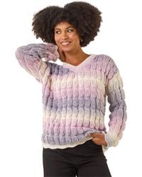 Roman - Ombre Textured V-Neck Knit Jumper - Lyst