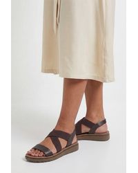 Good for the Sole - Wide Fit Ana Comfort Elastic Cross Strap Low Wedge Sandals - Lyst