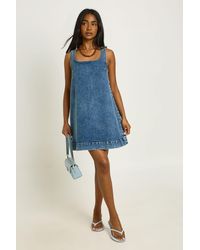 Boohoo - A-Line Square Neck Mini Dress - Lyst