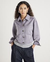 River Island - Overshirt Faux Suede Collared - Lyst